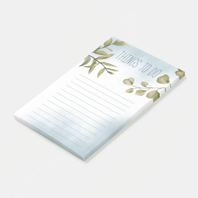 Watercolor and Foliage Post-it Notes (Angled)