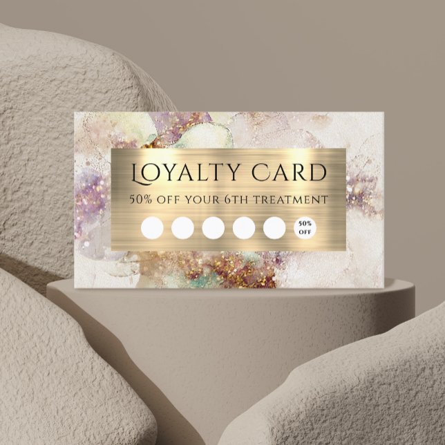 Watercolor and Gold Foil Loyalty Card (Creator Uploaded)
