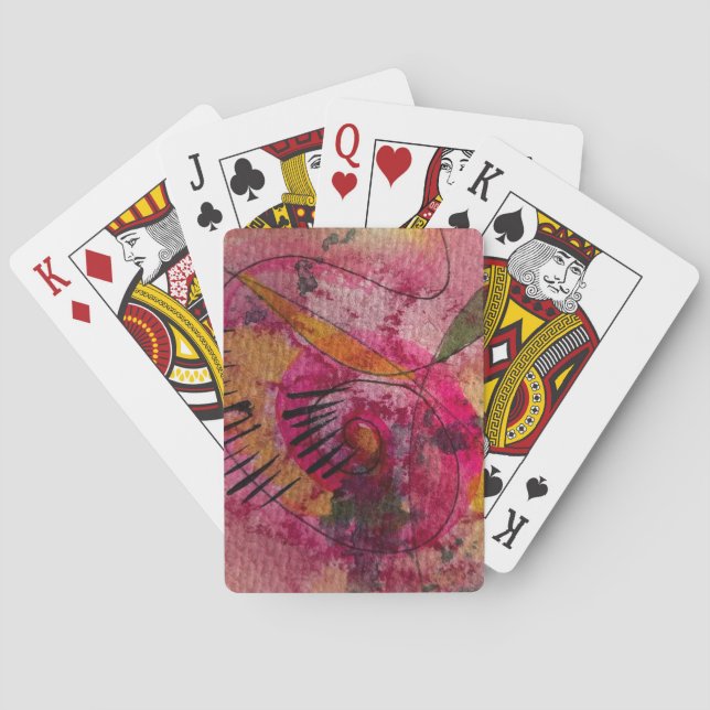 Watercolor And Ink Abstract Beautiful Painting Art Playing Cards (Back)