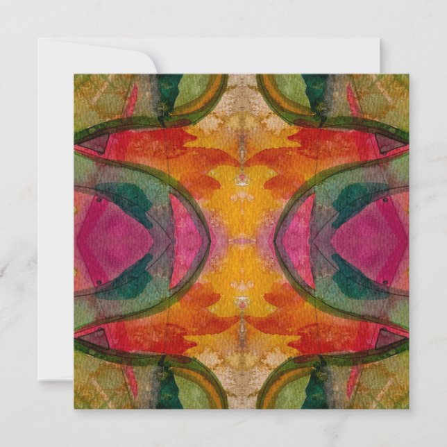 Watercolor And Ink Abstract Expressionistic Art Card (Front)