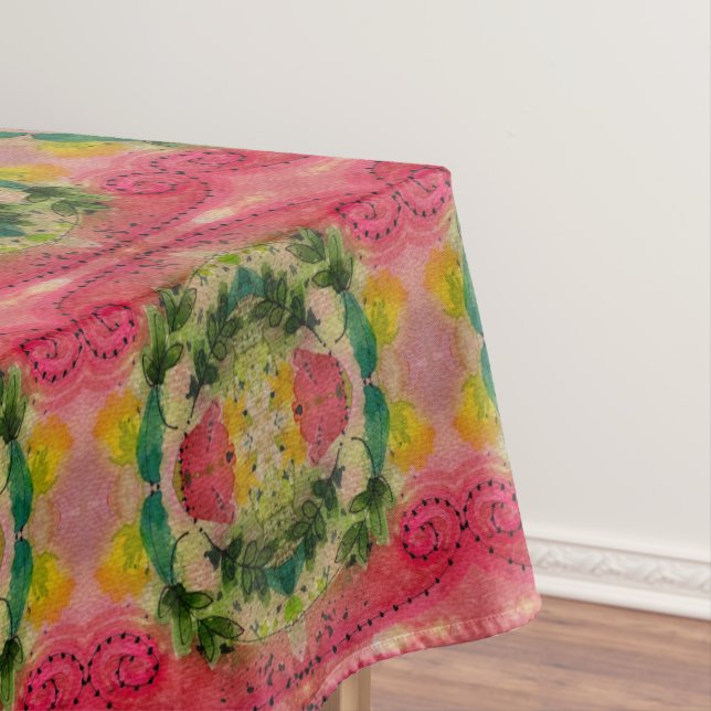 Watercolor And Ink Abstract Impressionism Art Tablecloth (In Situ)