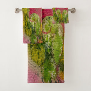 Watercolor And Ink Abstract Impressionistic Art  Bath Towel Set