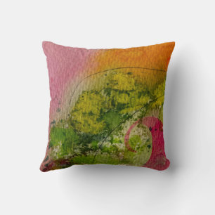 Watercolor And Ink Abstract Impressionistic Art Cushion