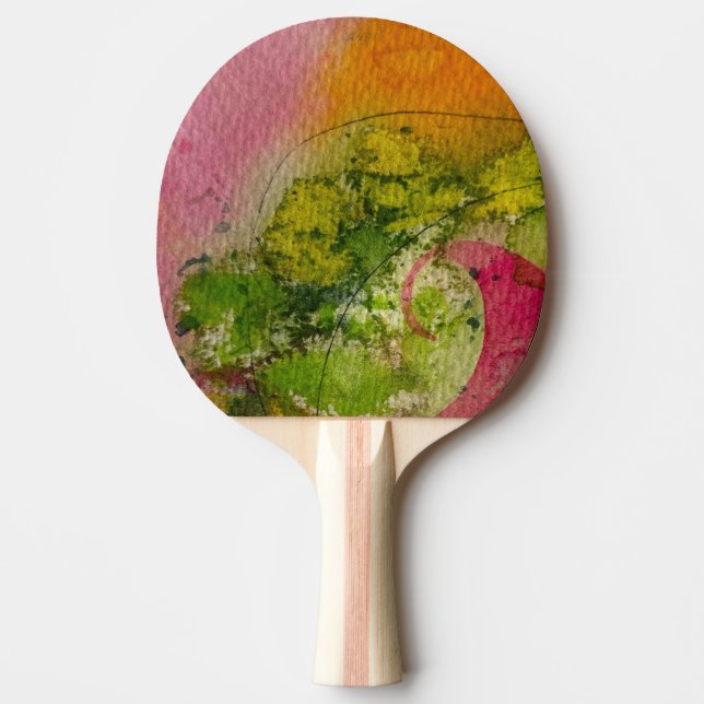 Watercolor And Ink Abstract Impressionistic Art  Ping Pong Paddle (Front)