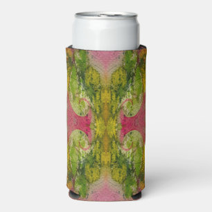 Watercolor And Ink Abstract Impressionistic Art Seltzer Can Cooler