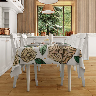 Watercolor and ink flowers – vintage palette tablecloth