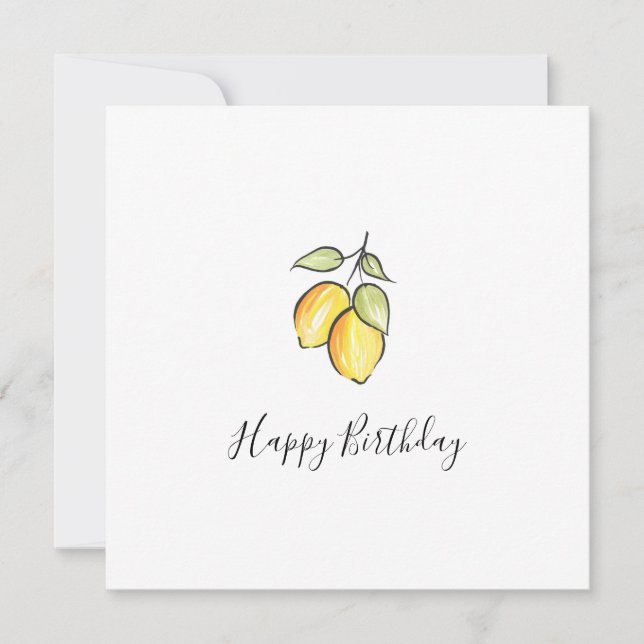 Watercolor and Ink Lemons  Card (Front)
