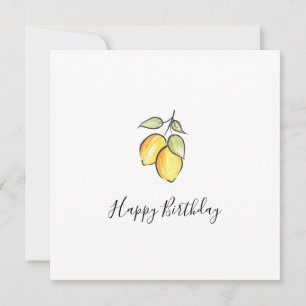 Watercolor and Ink Lemons  Card