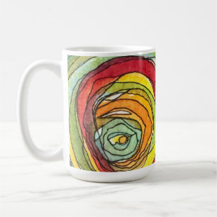 Watercolor and Ink Line Art Circles Mug