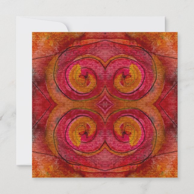 Watercolor And Ink Pretty Pattern Art Abstract Card (Front)