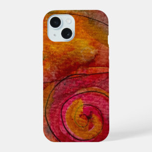 Watercolor And Ink Pretty Pattern Art Abstract iPhone 15 Case