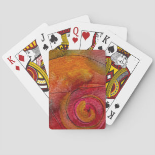 Watercolor And Ink Pretty Pattern Art Abstract Playing Cards