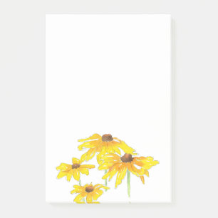 Watercolor and Pen Black Eyed Susan Post-it Notes