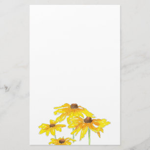 Watercolor and Pen Black Eyed Susan Stationery