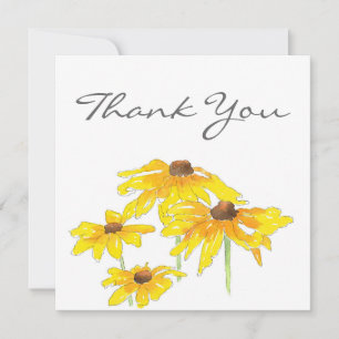 Watercolor and Pen Black Eyed Susan Thank You Card