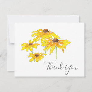 Watercolor and Pen Black Eyed Susan Thank You Card