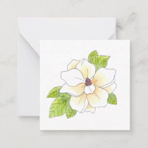 Watercolor and Pen Magnolia Flower Card