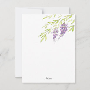 Watercolor and Pen Wisteria Card