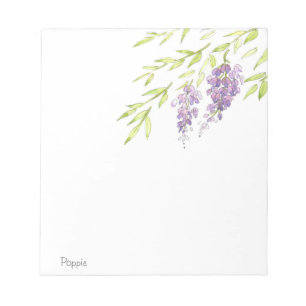 Watercolor and Pen Wisteria Notepad