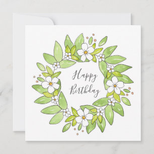 Watercolor and Pen Wreath Card