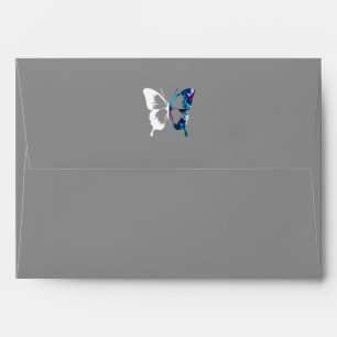 Watercolor and White Butterfly Envelope