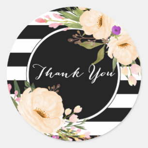 Watercolor Anemone Blooms Thank You Sticker
