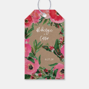 Watercolor Anemone Cardstock Wedding Gift Tags