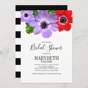 Watercolor Anemone Floral Bridal Shower Card