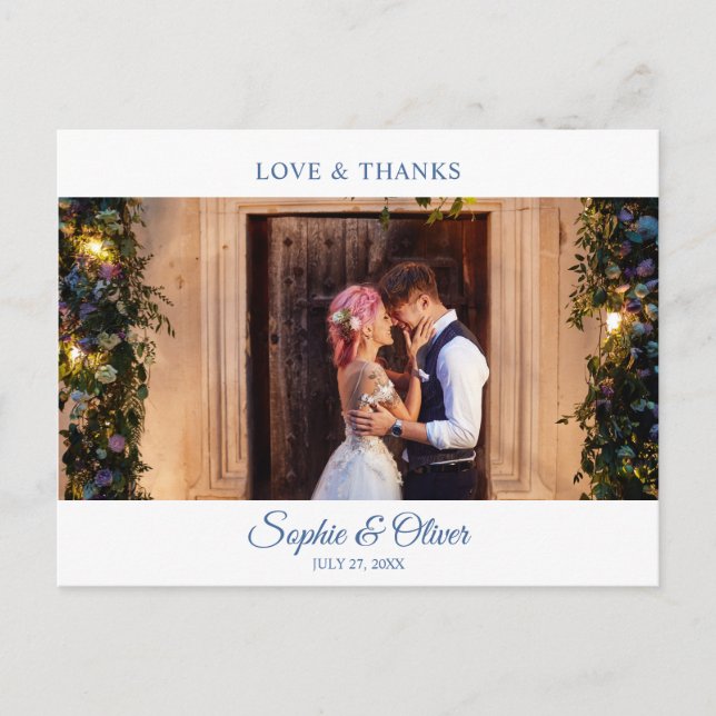 Watercolor Anemone Flower Wedding Postcard (Front)