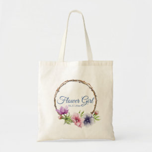 Watercolor Anemone Flower Wedding Tote Bag