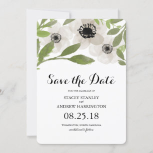 Watercolor Anemones   Save the Date