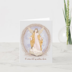 Watercolor Angel and baby Jesus custom Holiday Card
