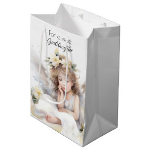 Watercolor Angel Birthday for Goddaughter Medium Gift Bag