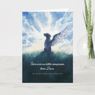 Watercolor Angel Dog Condolence Sympathy Card