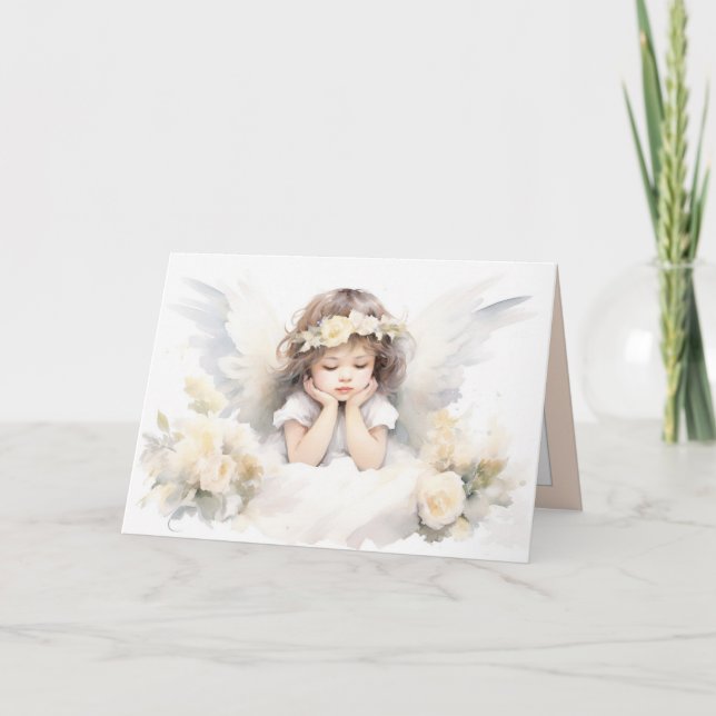 Watercolor Angel Girl  Card (Front)