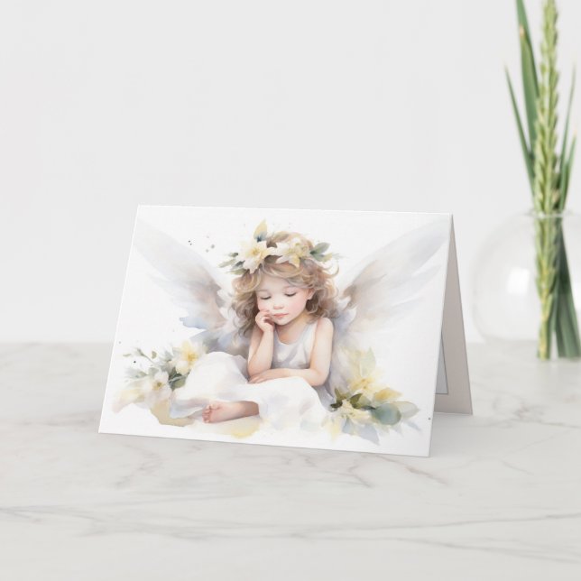 Watercolor Angel Girl  Card (Front)