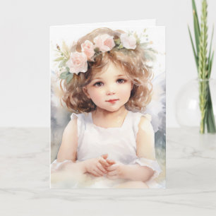 Watercolor Angel Girl For Girl Card