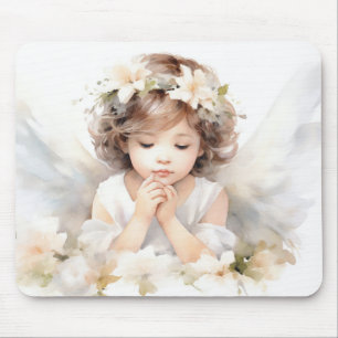 Watercolor Angel Girl  Mouse Mat