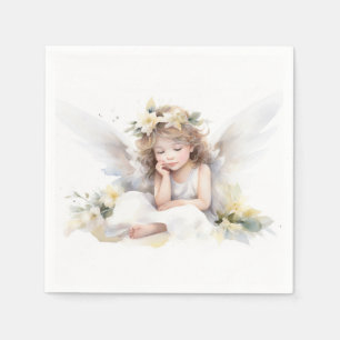 Watercolor Angel Girl Napkin