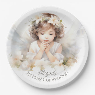 Watercolor Angel Girl  Paper Plate