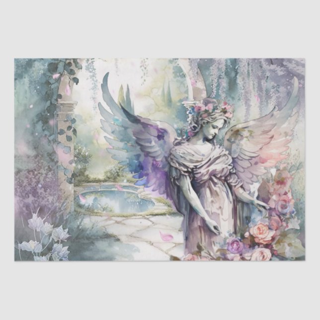Watercolor Angel In Garden Tissue Paper (Front)