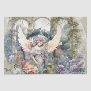 Watercolor Angel In Garden Tissue Paper