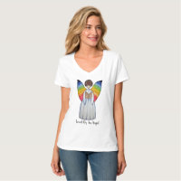 Watercolor Angel With Rainbow Wings Reading A Book