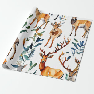 Watercolor Animal Kingdom Collage Wrapping Paper