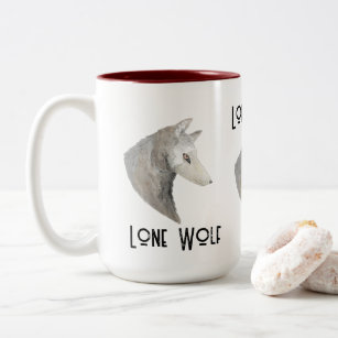 Watercolor Animal Lone Wolf Two-Tone Coffee Mug