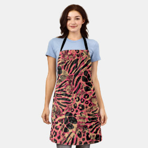 Watercolor Animal Safari Print Apron