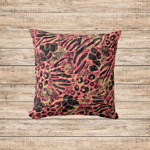 Watercolor Animal Safari Print Cushion