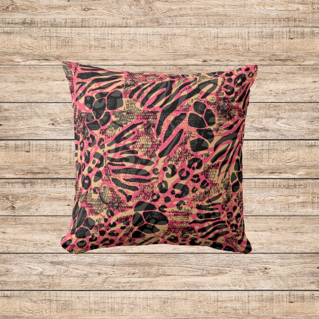 Watercolor Animal Safari Print Cushion (Creator Uploaded)