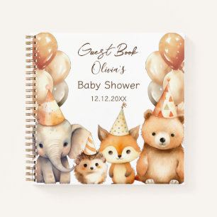 Watercolor Animals baby shower Guest Book