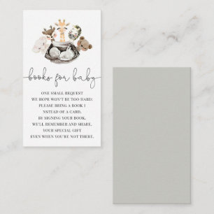 Watercolor Animals Faux Modern Gold Books For Baby Enclosure Card